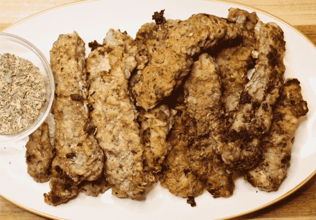 Plated beef steak fingers