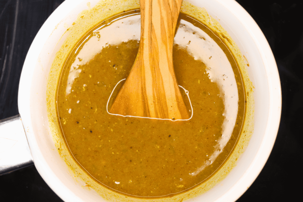 Brown roux dissolved in curry broth